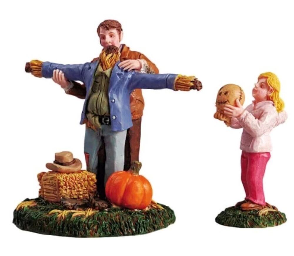 Lemax Making A Scarecrow 52027 Figurine 2005 Fall Village Halloween New